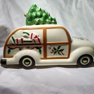 Holiday Station Wagon Cookie Jar. Lenox